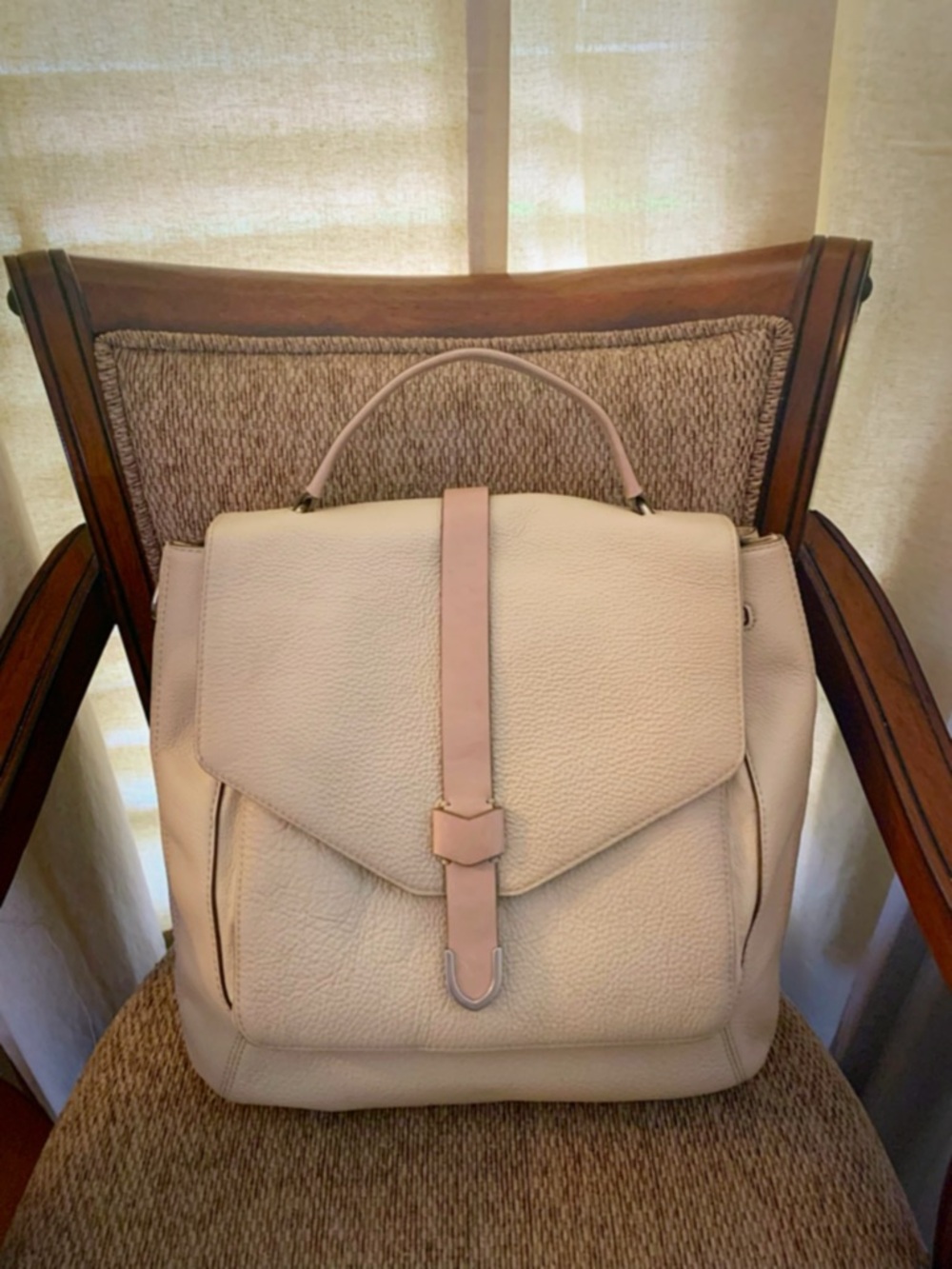 Frye Cream Leather convertible Top-Handle Crossbody/ Backpack with strap